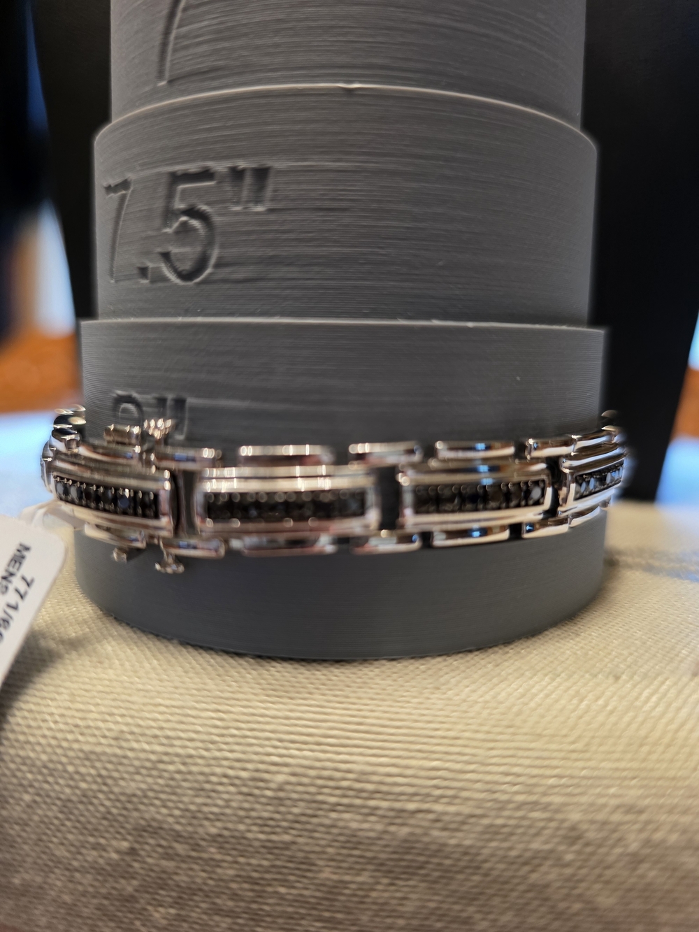 #392 Men's Silver Link Bracelet With 2ct Tw Diamonds